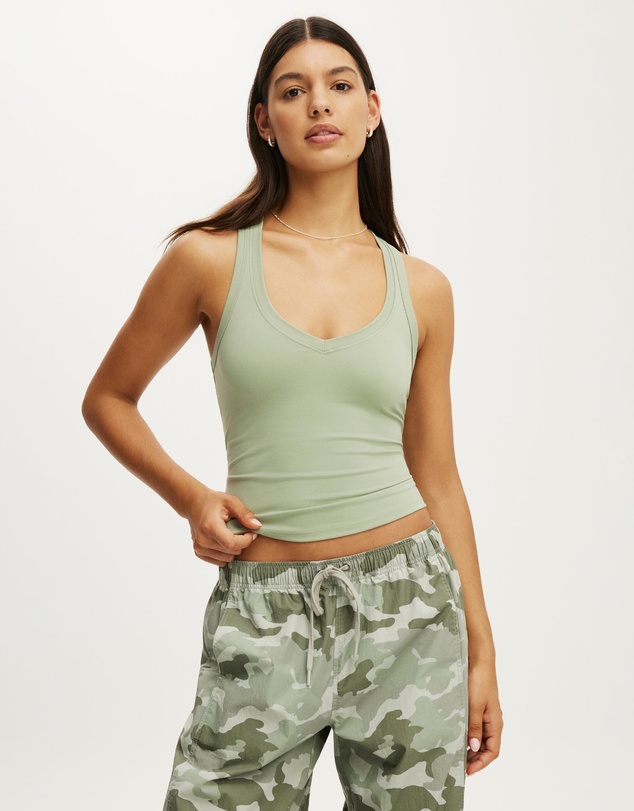 Cotton On Body Active - Ultra Soft Plunge Front Racer Tank