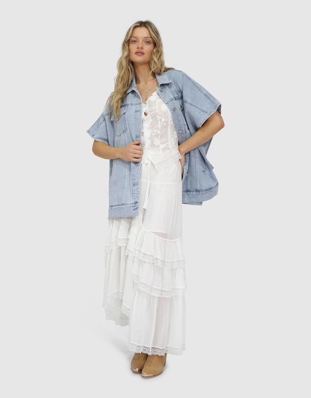 Belle & Bloom - Wanderlace Ruffle Maxi Skirt