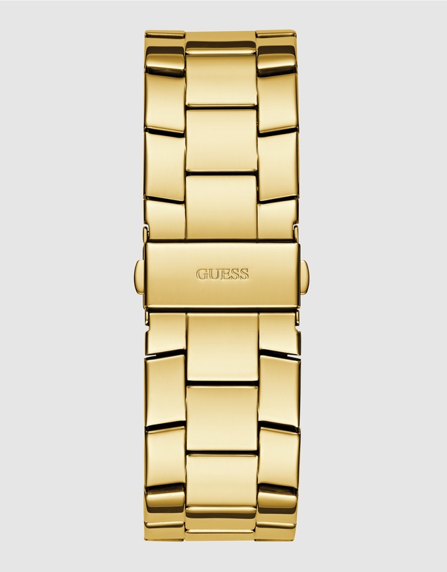 GUESS - Multi-function Men's 48mm Champagne Dial with Crystals and Gold-Tone Strap
