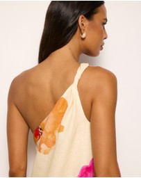 AERE - Fiora Linen One Shoulder Mini Dress