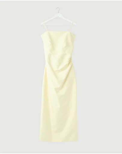 Revibe - Repaired Shona Joy Otis Draped High Neck Midi Dress - AU 14
