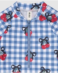Huxbaby - Cherry Gingham Raglan Swimsuit - Babies-Kids