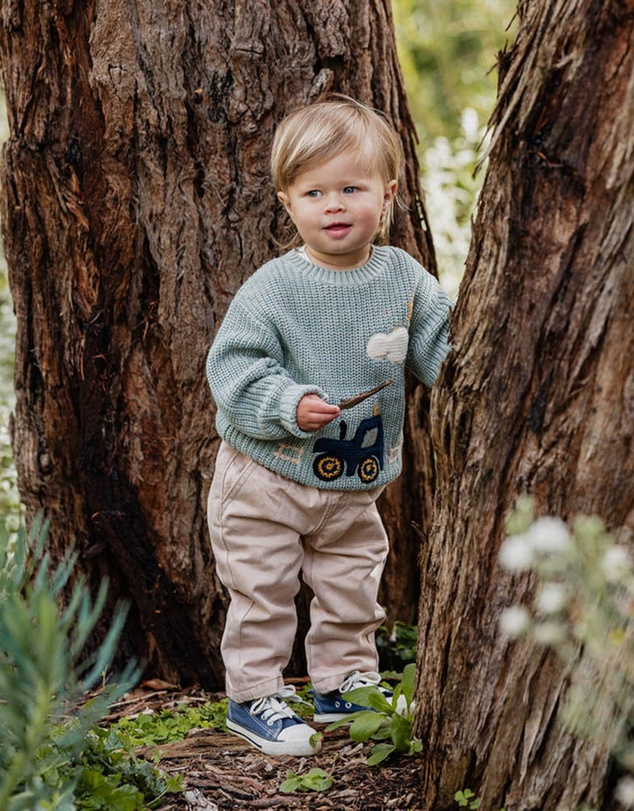Bebe by Minihaha - Hunter Tractor Knitted Jumper - Babies