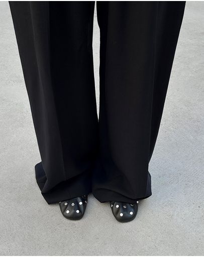 All Studs Black Leather