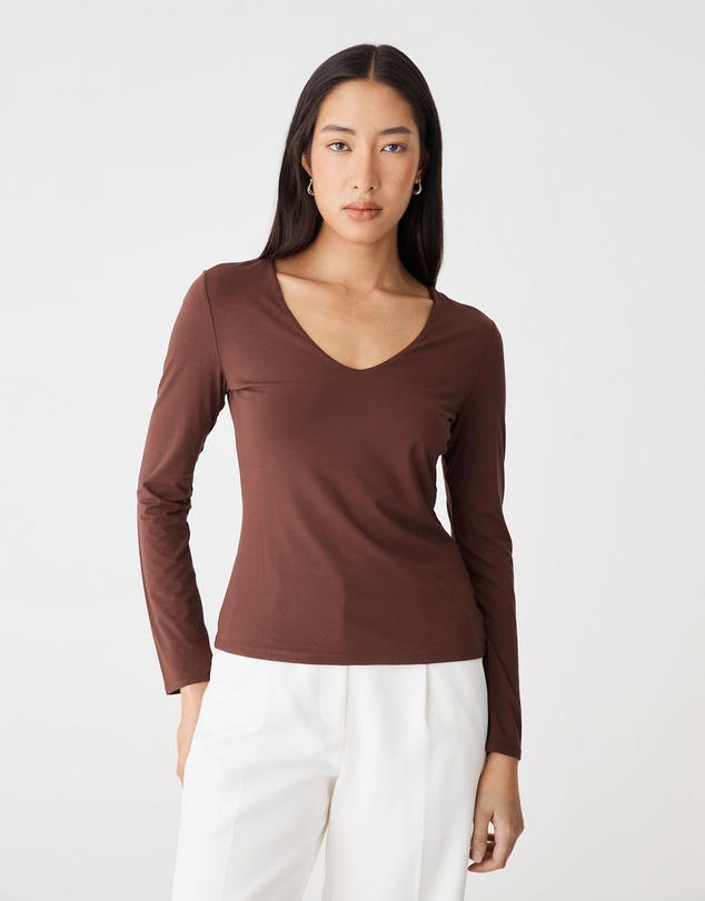 Forcast - Isla V-Neck Bamboo Top
