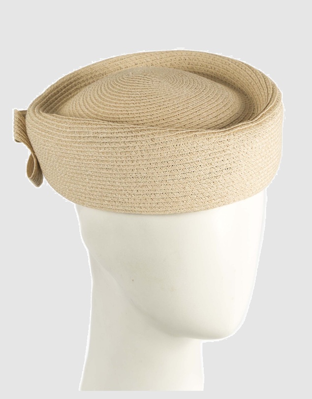 Max Alexander - Beige Braid Pillbox Hat