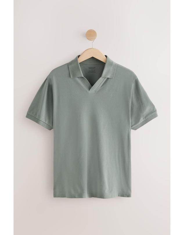 NEXT - Short Sleeve Cuban Collar Pique Polo Shirt