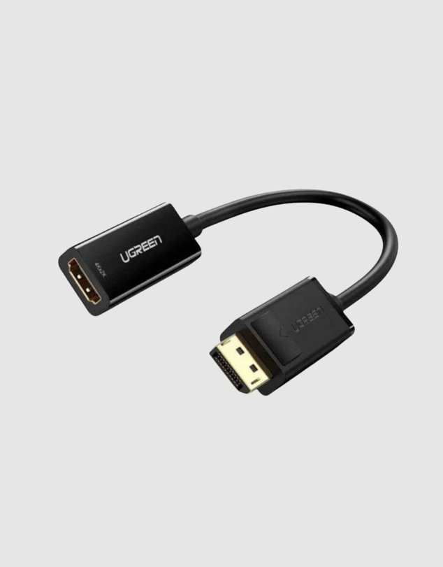 Ugreen - UGREEN DisplayPort to HDMI Converter 4K UHD 30Hz Adapter with Gold Plated Connectors Black