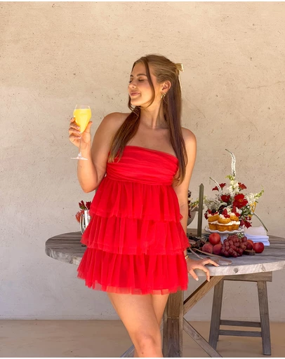 Beginning Boutique - Birthday Girl Red Mini Party Dress