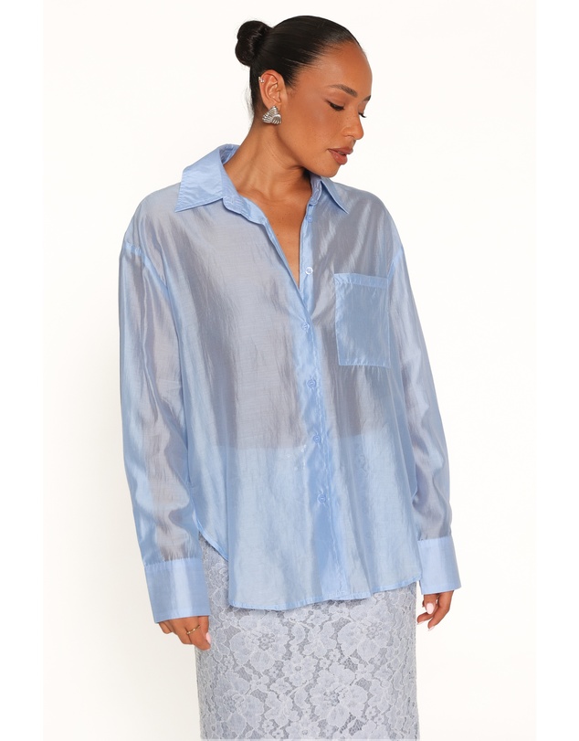 Petal & Pup - Alvine Sheer Shirt - Sky Blue