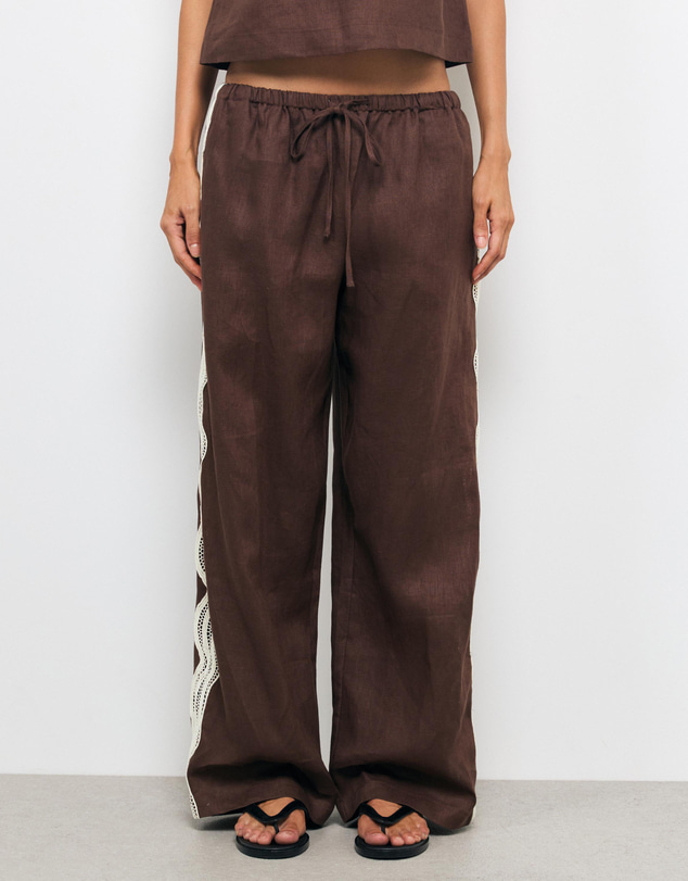 AERE - Dolly Contrast Linen Pants