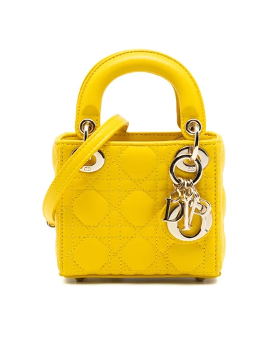 Pre-Loved by Azura Reborn - Pre-Loved Micro Lambskin Cannage Lady Dior