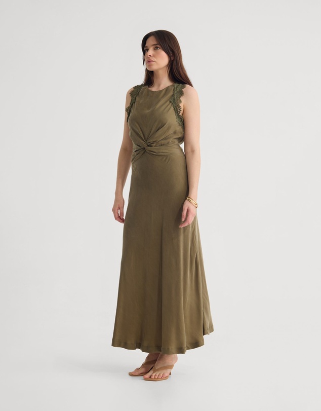Oxford - Camilla Cupro Lace Trim Dress