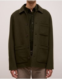 Trenery - Double Faced Wool Chore Jacket in Deep Forest