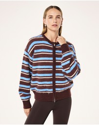 P.E Nation - Sable Stripe Knit Bomber Jacket
