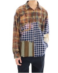 THE TALES - Reworked and Destroyed Mixed Check Shirt