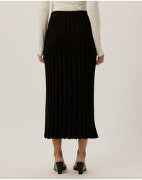 Tussah - Aurora Ribbed Knit Button Detail Midi Skirt