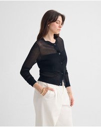 Oxford - Celina Sheer Panel Cardigan