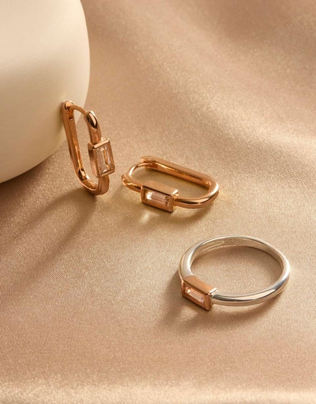 Najo - Skye Rose Gold Cubic Zirconia Earring
