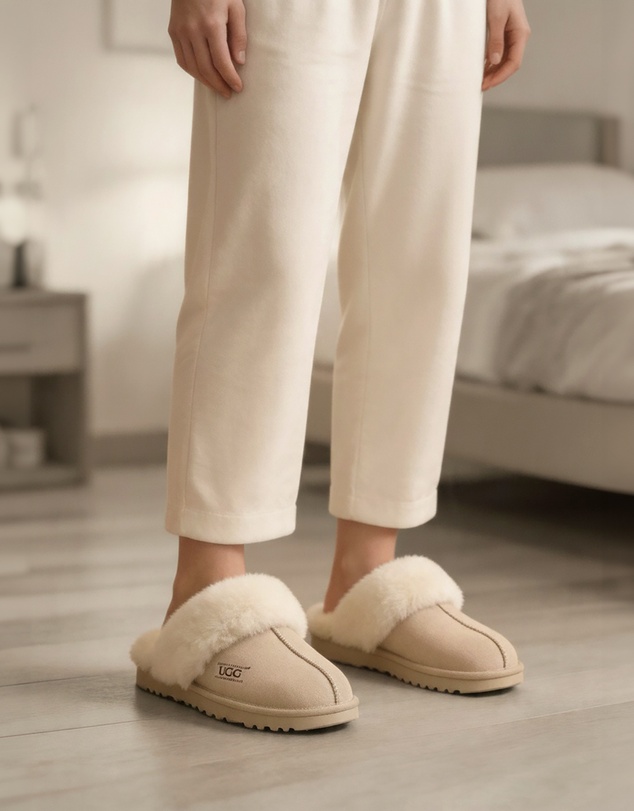 Ozwear Connection Uggs - Ugg Slippers Premium Australia Sheepskin Unisex Scuffette Suede