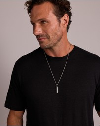 Michael Hill - Men's Pave Black Diamond Pendant on Cable Chain in Sterling Silver