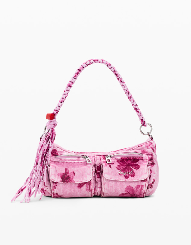 Desigual - Medium denim bag with flowers