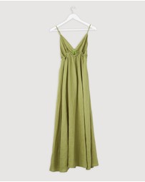 Revibe - Repaired AERE Jaylah Linen Slip Dress