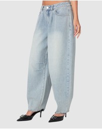 EDIKTED - Balloon Washed Low Rise Jeans