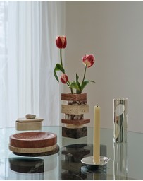 Greg Natale - Pila Bowl Red Travertine, Travertine & Emperador