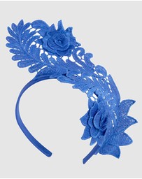 Max Alexander - Lace Crown Blue Headband Fascinator