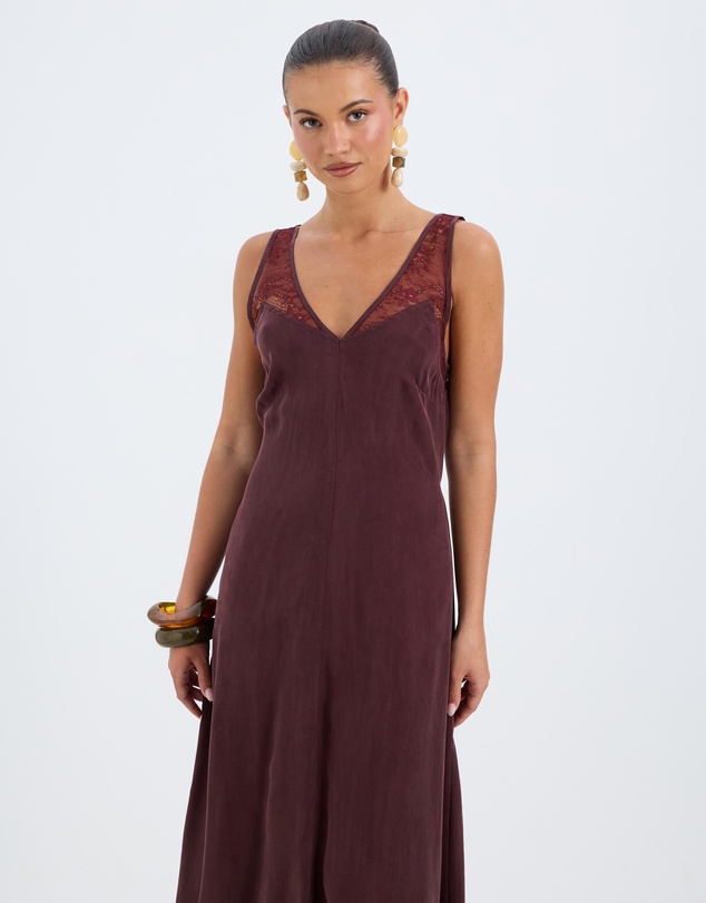 Calli - Piper Cupro Lace Insert Midi Dress