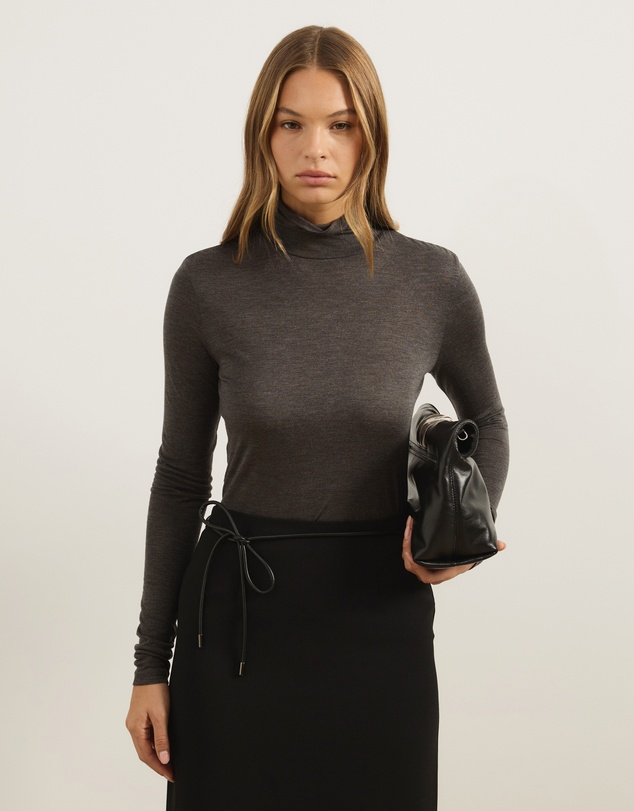 Atmos&Here - Wool Blend Roll Neck Long Sleeve Top