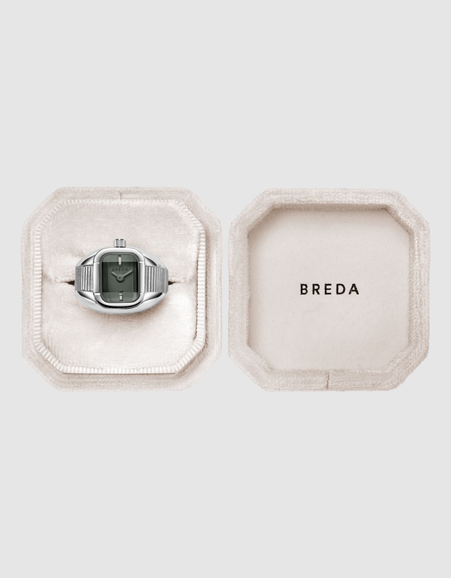 Breda - Nocturne Silver Expandable Ring Watch, 16MM