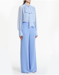 Carla Zampatti - Cornflower Crepe High Waisted Wide Leg Pant