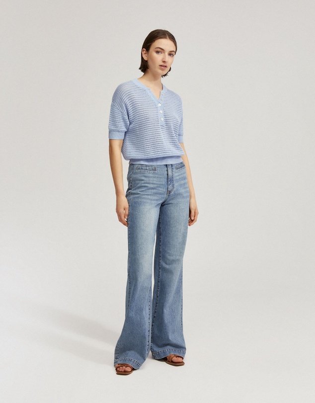 Oxford - Gita Knitted Button Top