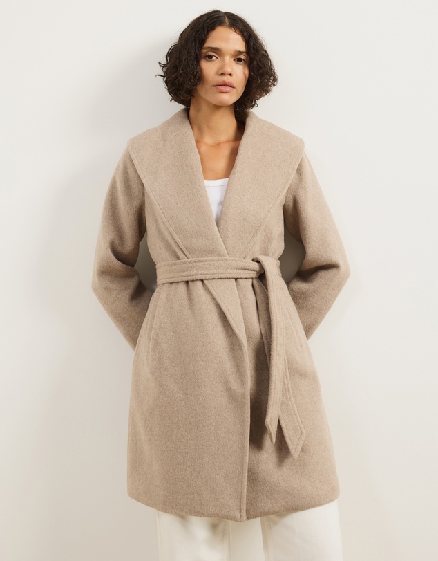 Atmos&Here - Dune Wool Blend Shawl Collar Coat