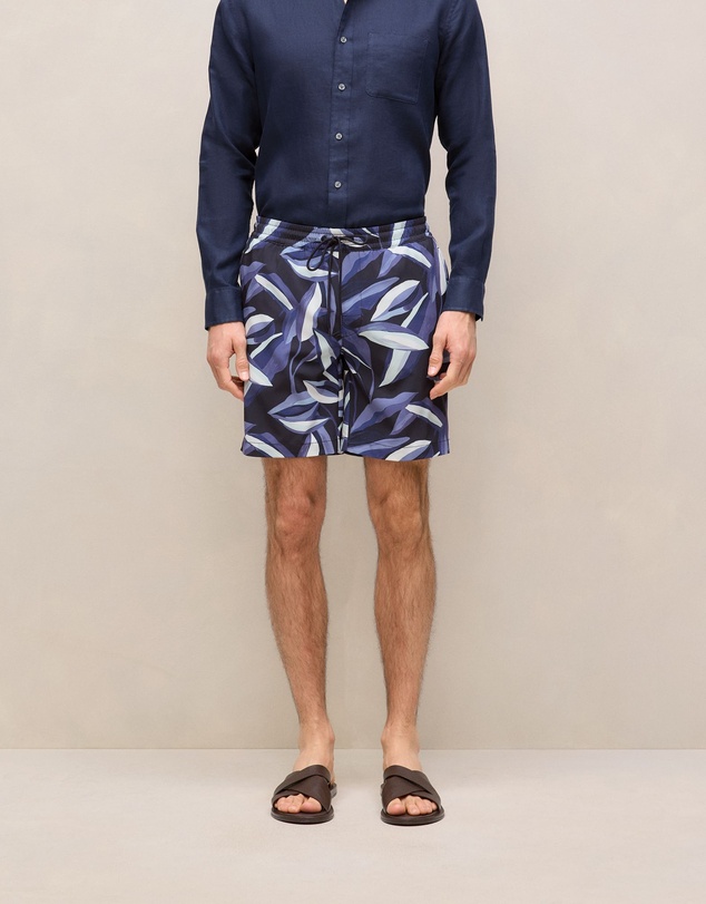 Trenery - Painted Leaf Swim Short in Navy