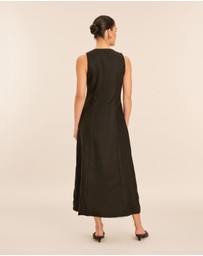 AERE - Linen Button Down Midi Dress