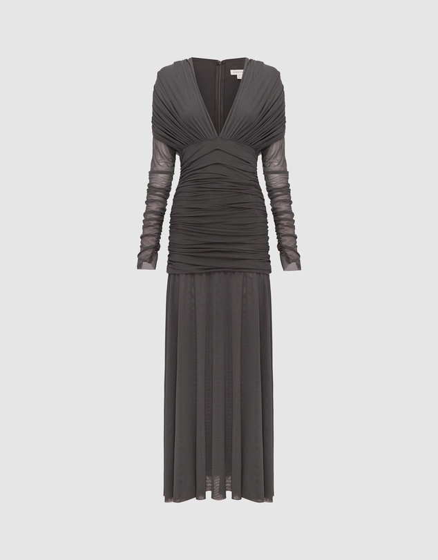 Shona Joy - Mira Plunged Gathered Maxi Dress