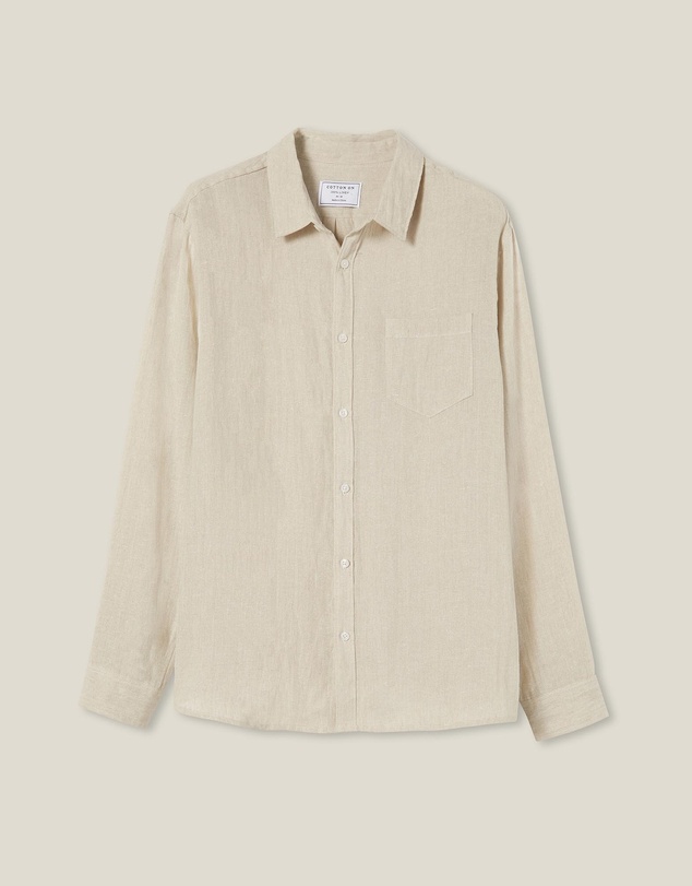 Cotton On - Linen Long Sleeve Shirt