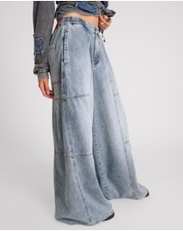 ONE TEASPOON - Blue Blossom Denim Palazzo Pants