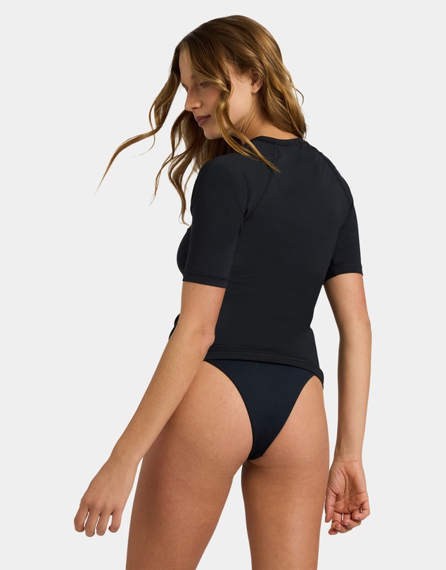 Roxy - Womens Essentials Zip Short Sleeve Rashguard