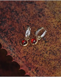 Najo - Solace 2-Tone Garnet Huggie Earring