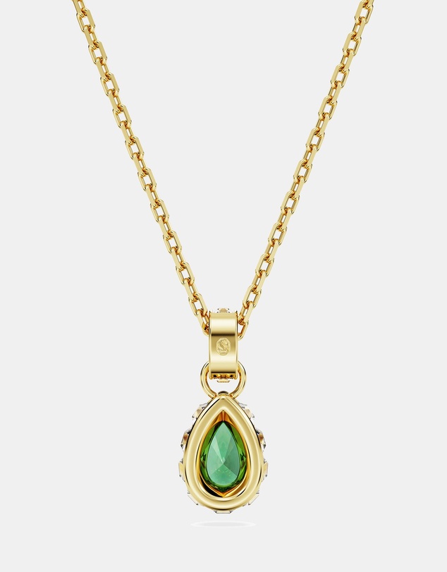 Swarovski - Chroma pendant, Pear cut, Green, 18K gold finish