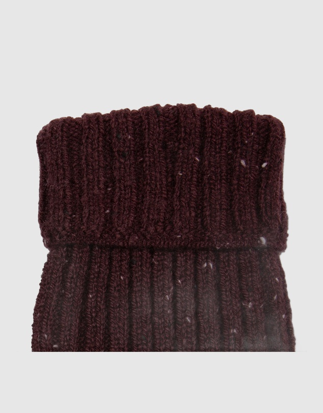 DENTS - Ribbed Knit Fingerless Gloves with Mitten Flap