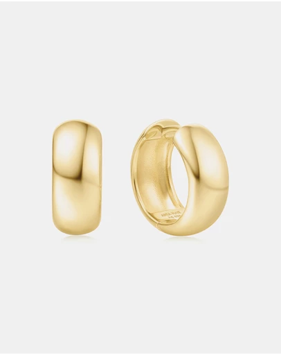 Ania Haie - Gold Chubby Medium Huggie Hoop Earrings