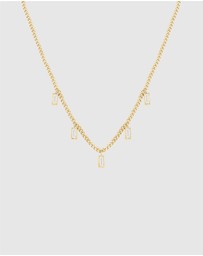 Rosefield - Playful Diamonds Baguette Gold-Tone Necklace