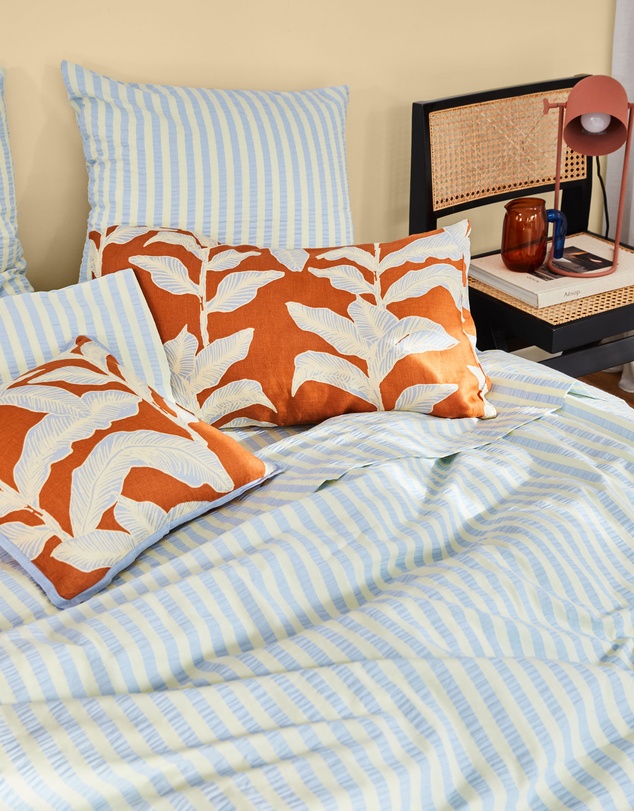 Mosey Me - Butter Blue Seersucker Flat Sheet