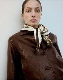 M.N.G - Crocodile-Effect Bomber Jacket