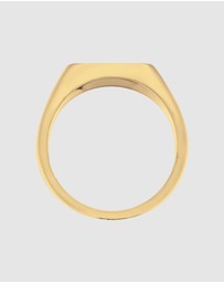 Kuzzoi - ICONIC EXCLUSIVE - Ring Male Signet Horse 925 Sterling Silver Gold Plated